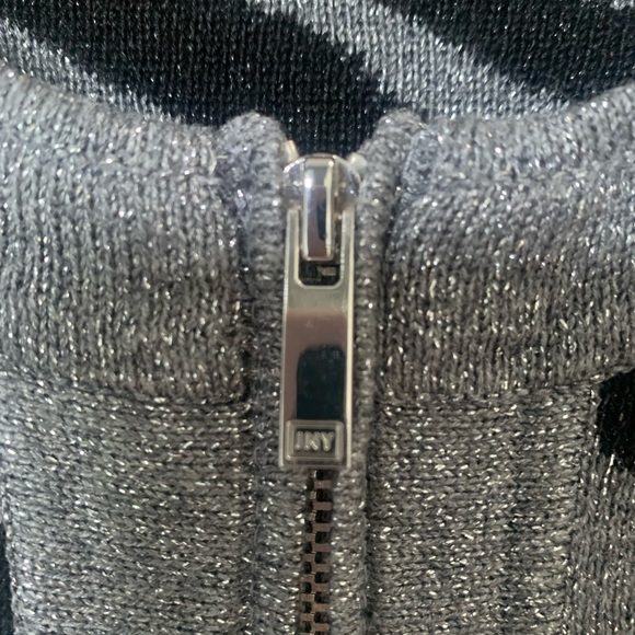 80’s Style 🔥 Sparkle Glitter Zebra Print Zipper Cardigan Sweater - Picture 5 of 7